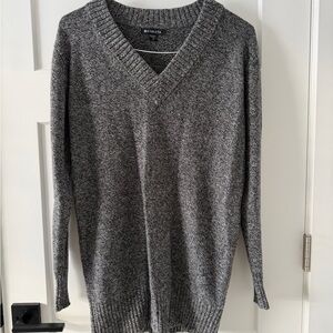 Athleta Cashmere Vital V-neck Tunic Sweater (Heather Gray | L)